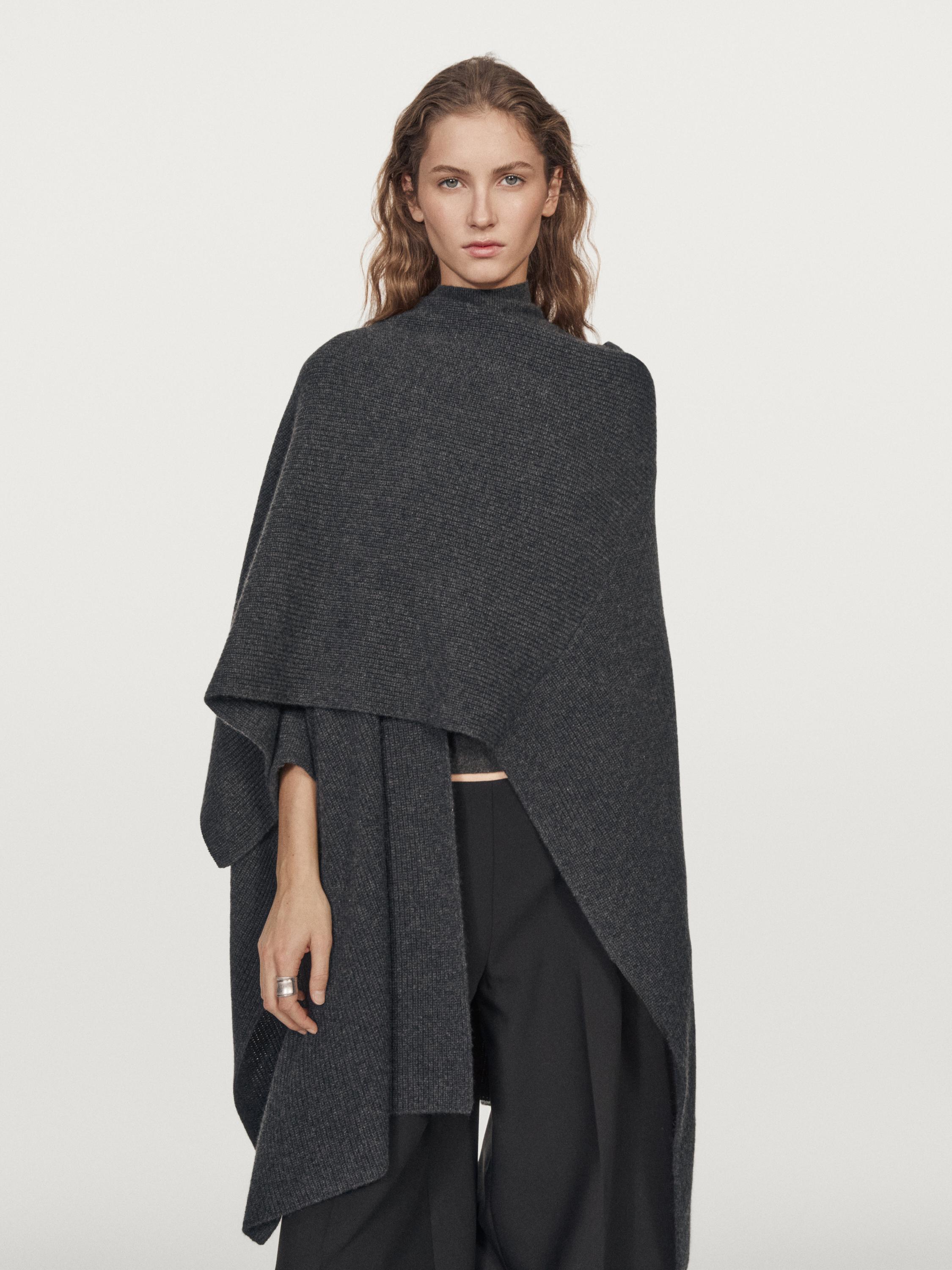 Cape en maille 100 % cachemire